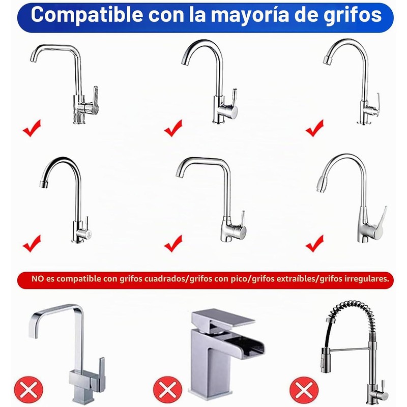 Accesorio de Rociador de Grifo, 360 Grados Grifo de Extensi?n