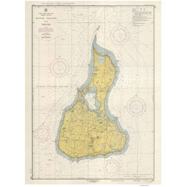 Block Island 1952 Old Nautical Map by the USCGS - Reprint Harbors 356 1952b Rhode Island