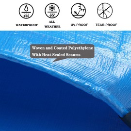 TEZONG Blue Heavy Duty Waterproof 6x10ft Tarp, 16Mil Polyethylene, Ideal for Camping, Hunting, Emergency Preparedness