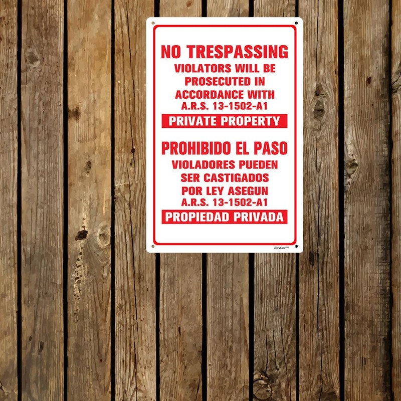 Berylunx 3 Pack 12" x 16" No Trespassing Violators Will