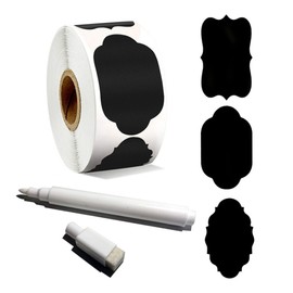 180pcs Chalkboard Labels for Jars,Reusable Chalk Sticker Labels for Containers Storage Jars,with Free Erasable White Chalk Marker, for Jars Containers Kitchen Home Pantry Office.