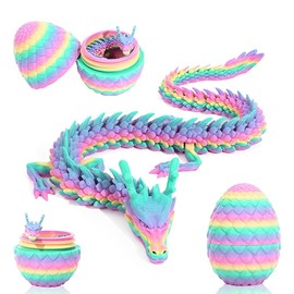 3D Dragon Egg Crystal Dragon in Dragon Egg Surprise Egg Articulated DragonFidget Toys for Executive Home Office Decor Executive Desk Toys（iridescent）