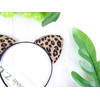 Bonnie Z. Leonardo Corduroy Leopard Spots Cat Ears Headband Brown