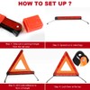 Funlove Foldable Warning Triangles Road Safety Triangle Kit, 3 Pack