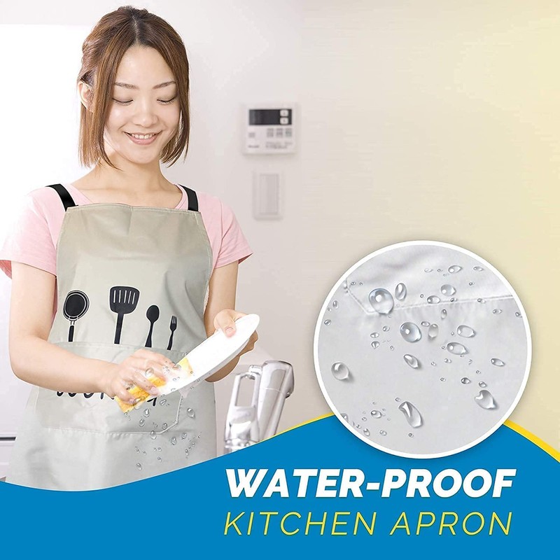 Hivory Kitchen Bib Apron - 2 Pack - Waterproof and