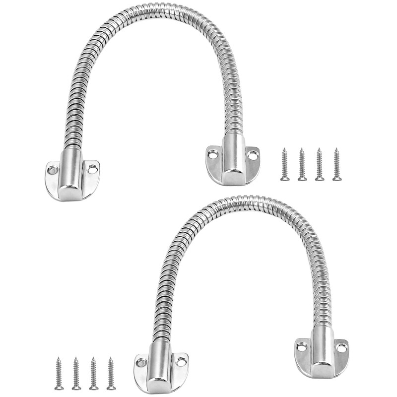 QWORK Door Loop Wire Protector, 2 Pack Steel Flexible Armored