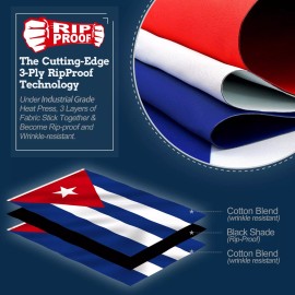 Anley Rip-Proof Double Sided 3-Ply Cuba Flags 3x5 Ft Cuban National Flags