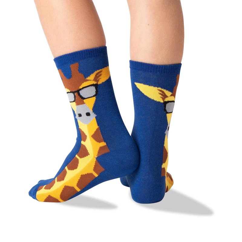 HOTSOX Kids Giraffe Socks 1 Pair, Blue, Kids S/M