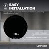 Ledvion - LED Bulkhead Ceiling Light Bathroom Black Diameter 28