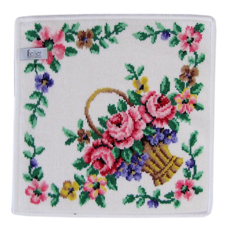 フェイラー ハンカチ ハンドタオル タオルハンカチ 30cm BASKET WHITE バスケット ホワイト