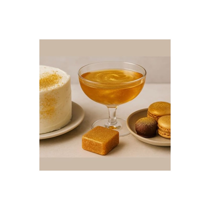 sim gold leaf Colorante dorado polvo para alimentos comestibles -
