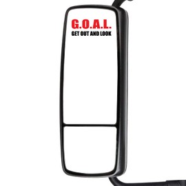 Goal 4" x 2" Mirror Stickers for Semi Trucks, Cars, and Automotive Vehicles - Get Out and Look Labels for Diesel Vehicles (200)