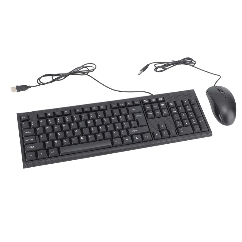 Keyboard and Mouse Combo Black Waterproof 104 Keys Anti Slip