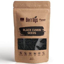 Berrilys, Organic Black Cumin Seeds, 450 gr, Also known as Black seeds, Nigella Sativa, Kalonji, Raw, Non-GMO