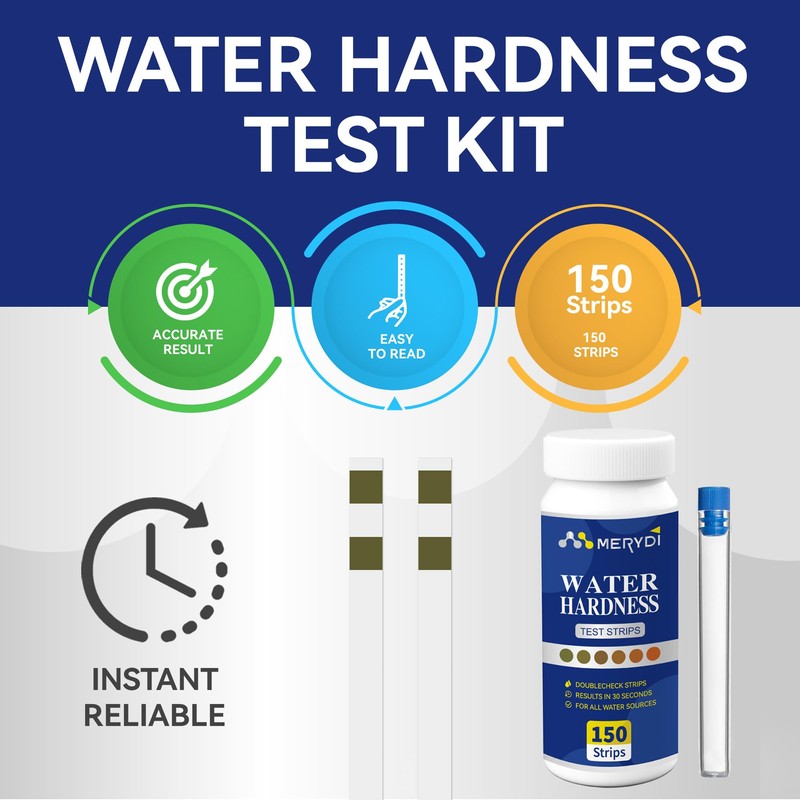 Water Hardness Test Kit,150 Strips-Double Color Pads,Hard Water Test Kit