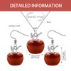 JunyiDIY Women's Red Apple Earrings | Red Stone Dangle Earrings