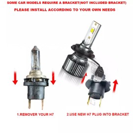 CHUSYYRAY 4pcs LED Headlight Bulbs H7+H11 White 6000K for Suzuki GSXR600 GSXR750 2006-2007