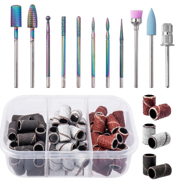 Mesee Nail Drill Bits Set, 10Pcs Tungsten Carbide Nail File