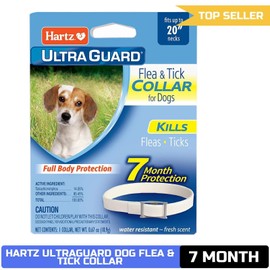 Hartz UltraGuard Flea & Tick Collar for Dogs, 7 Month Protection, White, Up to 2