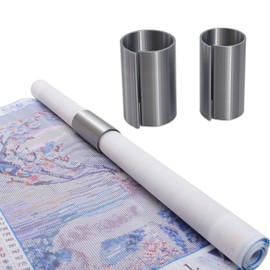 HOZOE Diamond Painting Canvas Roll Holder,Fixed Scroll Anti-Roll Bracket,Diamond Scroll Ring Storage Tool,Diamond Painting Art Accessories,3D Printing,2-Pack (Silver)
