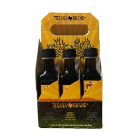 Texana Brand Six-Pack with Extra Virgin, Roasted Garlic, Smokey Mesquite, Cajun Heat, Zesty Lemon, and Country Herb Infused olive oils Set..