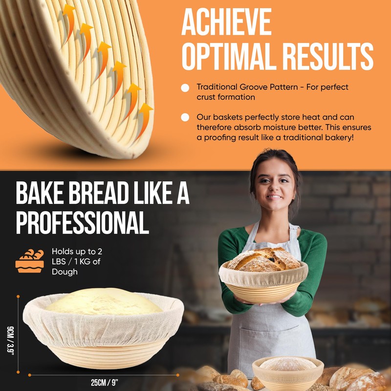 Trailblaze Banneton Bread Proofing Basket - Sourdough Bread Baking Supplies