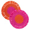 2 x Handmade Orange & Pink Colourful Raffia Placemats Vibrant