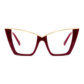 FEISEDY Fashion Cat Eye Blue Light Blocking Glasses for Women Fake Retro Eyeglasses Oversized Stylish Eyewear Frame B0240