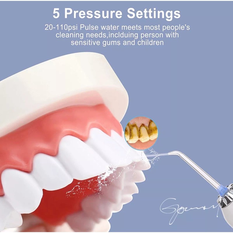 CORDLESS ORAL IRRIGATOR Irrigador Bucal Dental Portable Charging + Puntas