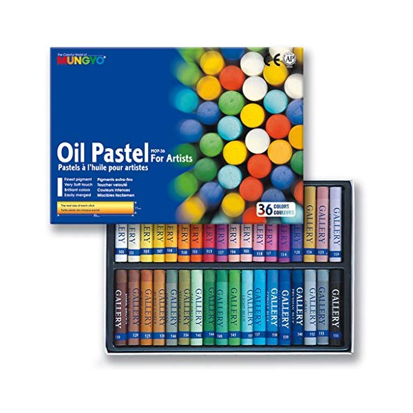 Mungyo Oil Pastels in Assorted Colours 11 x 70 mm (Pack of 36)