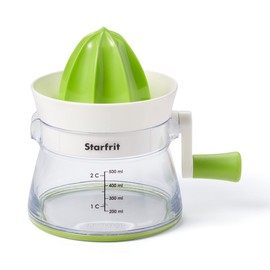 Starfrit 092073 Hand Crank Citrus Juicer, 2-Cup Capacity, Green