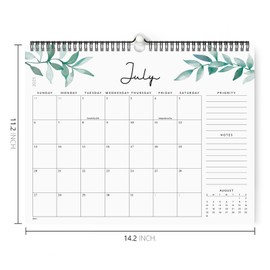 Jotsome Wall Calendar 2025-2026, Runs from July 2025 Until December 2026, Academic Calendar, Modern Greenery Minimalist Calendar, Wall/Desktop Perfect for Home, School, Office,Easy to organize,14.2"x11.2