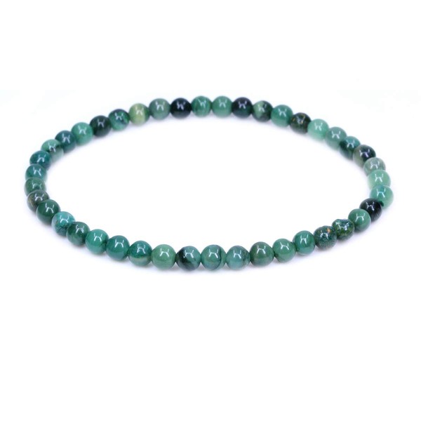 Keleny Natural 4mm Green African Serpentine Jade Round Beads Gemstones
