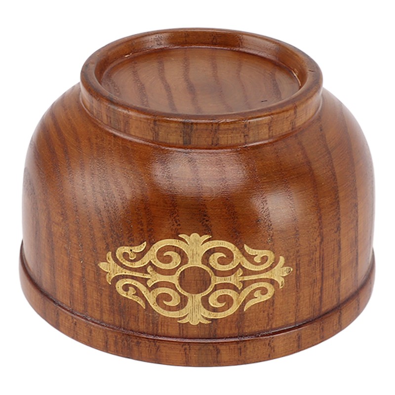 Wooden Rice Bowl Jujube Wood Anti Scald Exquisite Elegant Round
