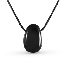 Generisch Gemstone Pendant Necklace Made of Real Natural Stone, Set Including Cotton Band, 100 cm Long, Natural Stone Healing Stone Gemstone Chakra Yoga, Couple/Friendship/Partner Necklace, Gemstone,