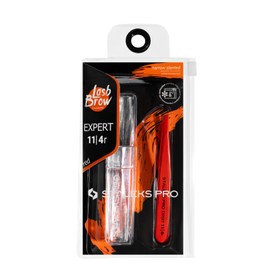STALEKS PRO Expert 11 Tipo 4r - Pinzas profesionales para cejas (rojo) - Acero inoxidable biselado estrecho para cejas finas y finas y depilación precisa
