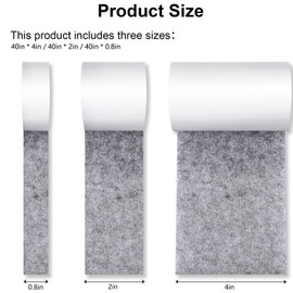 Felt Furniture Pads, 3 Rolls Furniture Felt Pads Hardwood Floor Wall Protectors Non Slip Self Adhesive Cuttable Gray Strip Tape Floor Protectors for Table Chair Bed Sofa Legs