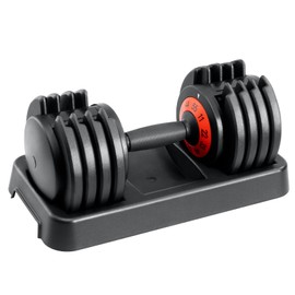 HYPATA 55 lbs Single Adjustable Dumbbell Set, Adjust Dumbbell Weight for Exercises Single Dumbbell for Men and Women in Home Gym Workout Equipment, Dumbbell with Tray Suitable for Full Body