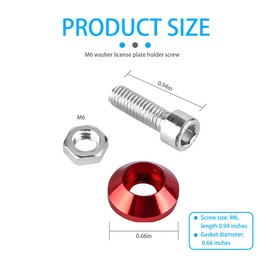 Zpana Car License Plate Screws Kits, 12 Sets M6 Aluminum Alloy Motorcycle Tag Frame Bolts with Nuts & Washers, Decorative Vehicle Number Plate Fastener, Universal for SUV RV Truck (Silver)