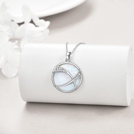 URONE Universe Planet Opal Necklace Sterling Silver Created Opal Pendant Milky Way Space Valentine's Day Jewellery Gifts for Women