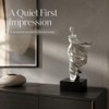 Silver Flowing Dress Abstract Woman Resin Statue