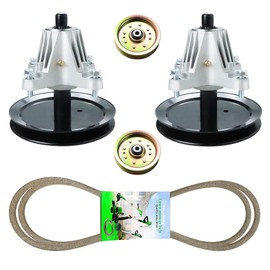 46'' Deck Spindle Assembly Rebuild Kit Fit for Cub Cadet, Fit for Troy Bilt Horse LTX1045 LTX1046, 2 Spindles 618-04636 618-04865, 2 Idler Pulleys 753-08171, 756-04129, 103 inch Belt 954-04219