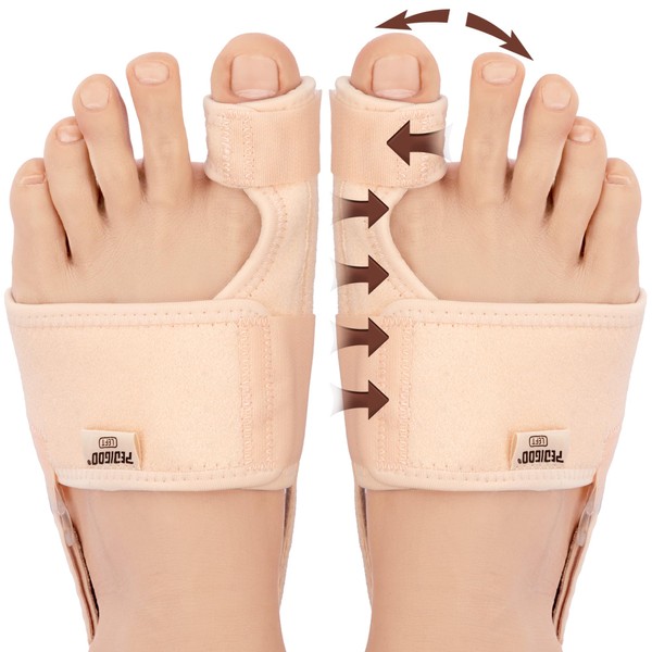 PEDIGOO Toe Straightener for Bunion Day Night: Non-Slip Bunion Toe