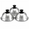 QWORK® Pack of 3 Burger Covers, Melting Dome, Stainless Steel,