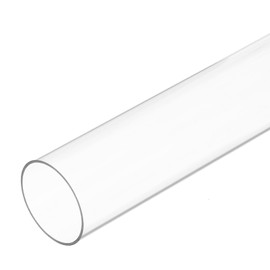 sourcing map Plastic Pipe Rigid Polycarbonate Round Tube Clear 1 3/16"(30mm) ID 1 1/4"(32mm) OD 14"(350mm) High Impact for Lighting, Models, Water Plumbing