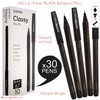 ZOFAX Classy 30 x 0.7mm Fine Biros BLACK Stick Ballpoint