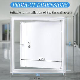 Gisafai Access Panel Wall Hole Cover Metal Drywall Access Door Electrical Panel Cover Plumbing White Access Panel for Drywall (8 x 8 Inch)