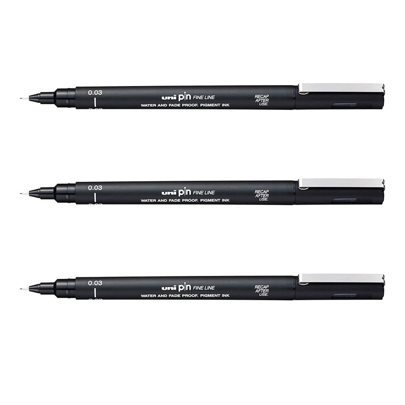 Uni Pin Fineliner Drawing Pen - Black - 0.03mm -