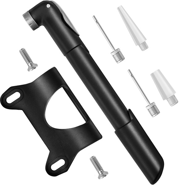 Topward Mini Bike Pump with Mounting Bracket - Fits Presta