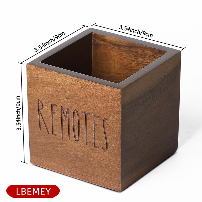 LBEMEY Acacia Wood Remote Control Holder, TV Remote Holder, Remote